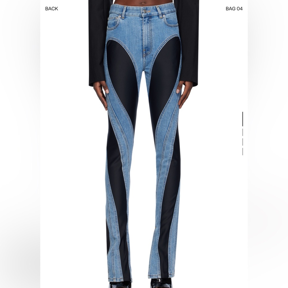 Mugler Blue and Black Women Jeans